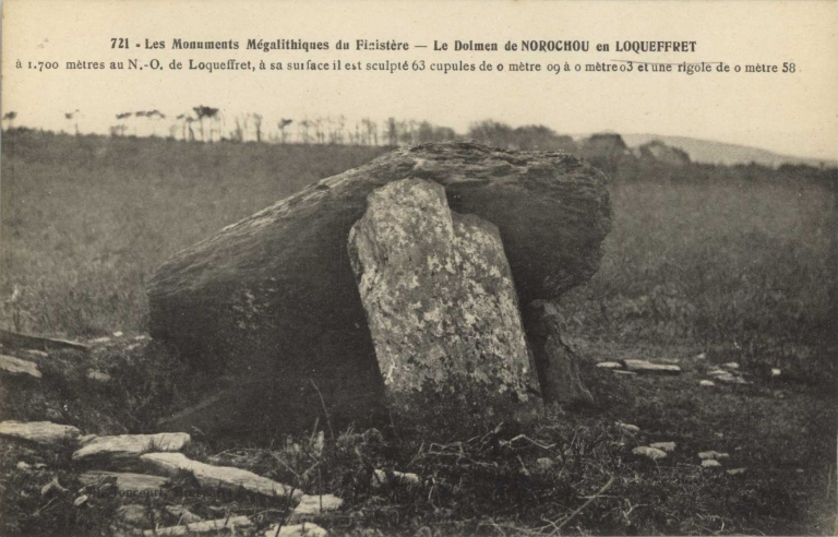 Dolmen Norohou, Carte ancienne (1900), détruit en 1978
