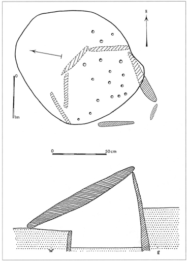 Plan Dolmen Norohou, relevé de J. Briard